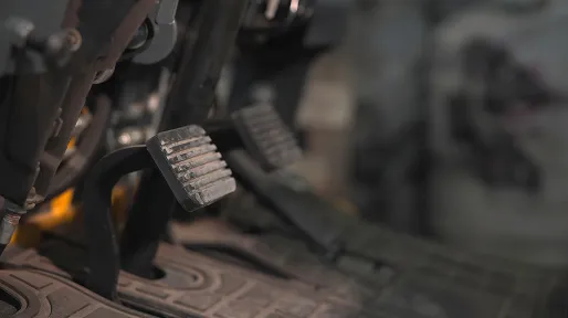 Close-up of car pedals in a vehicle